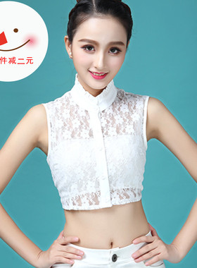新品蕾丝假领子衬衫立领甜美衬衣