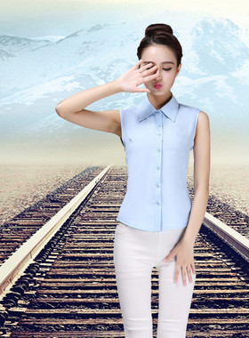 百搭韩国假领子天蓝色衬衫假领春秋冬季女衬衣假衣领尖领 圆领