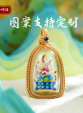 缠丝擦擦嘎乌盒吊坠传承手工彩绘本命四臂观音绿度母黄财藏风