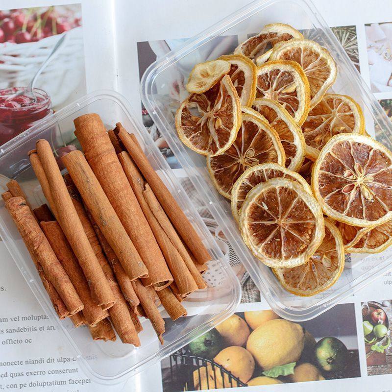 无火香薰配件干花diy材料包干果柠檬片肉桂圣诞装饰松果手工蜡烛