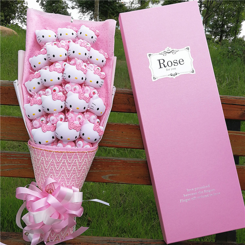 hello哈喽猫公仔花束毕业圣诞节