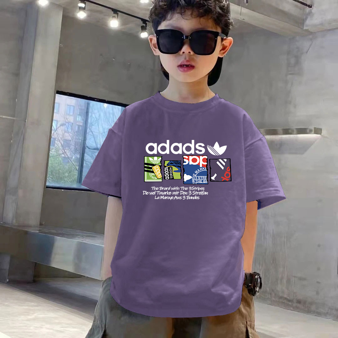 (纯棉实体品质)亲子童装男童t恤短袖夏装儿童中大童男孩上衣宽松