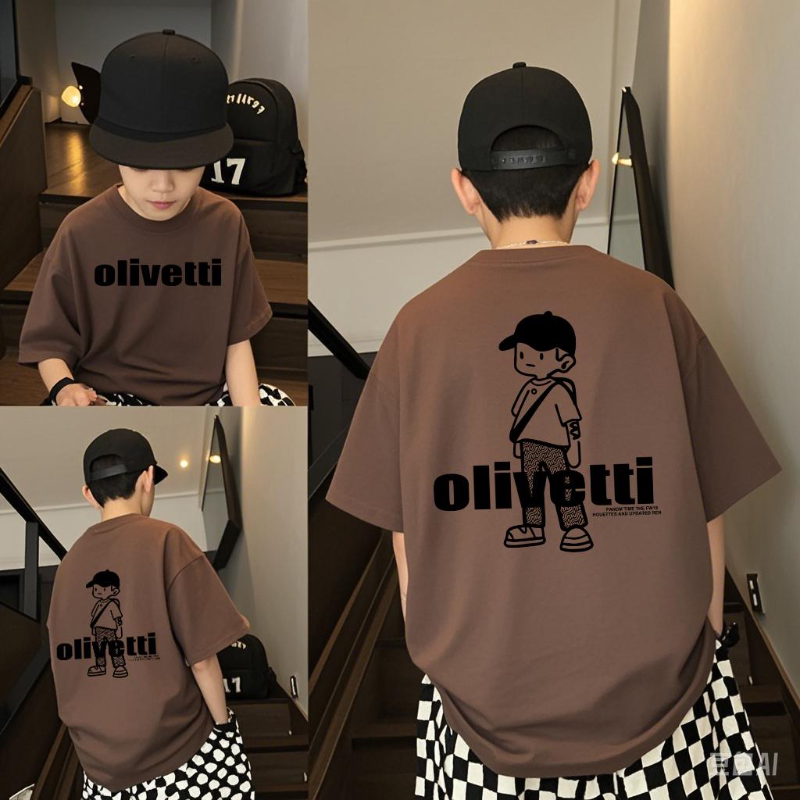 (纯棉实体品质)童装男童t恤短袖夏装儿童中大童男孩上衣宽松半袖