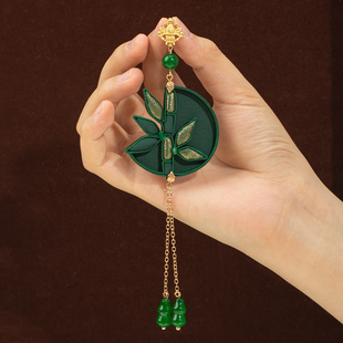 旗袍挂件新中式 饰扣 流苏竹子盘扣压襟胸针手工纽扣国风汉服辅料装