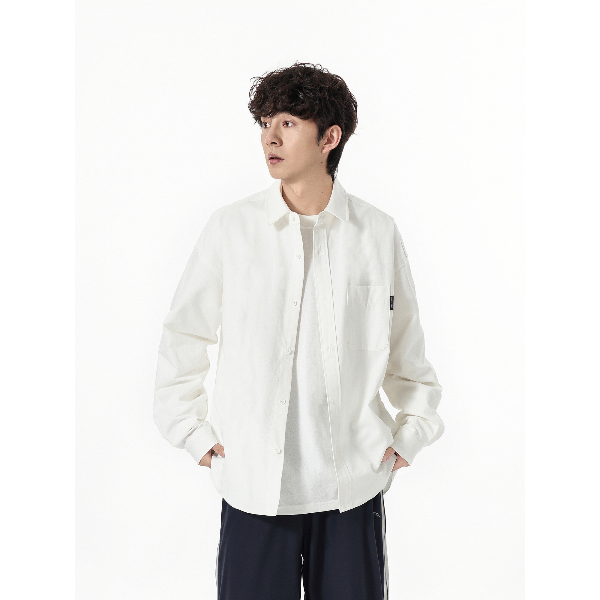 日系叠搭工装衬衫春季新款