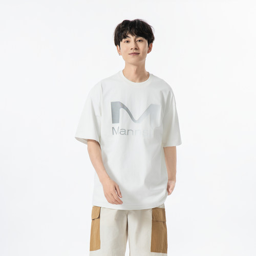 Yoke Studio 2025夏季新款休闲宽松圆领字母印花短袖T恤男女同款