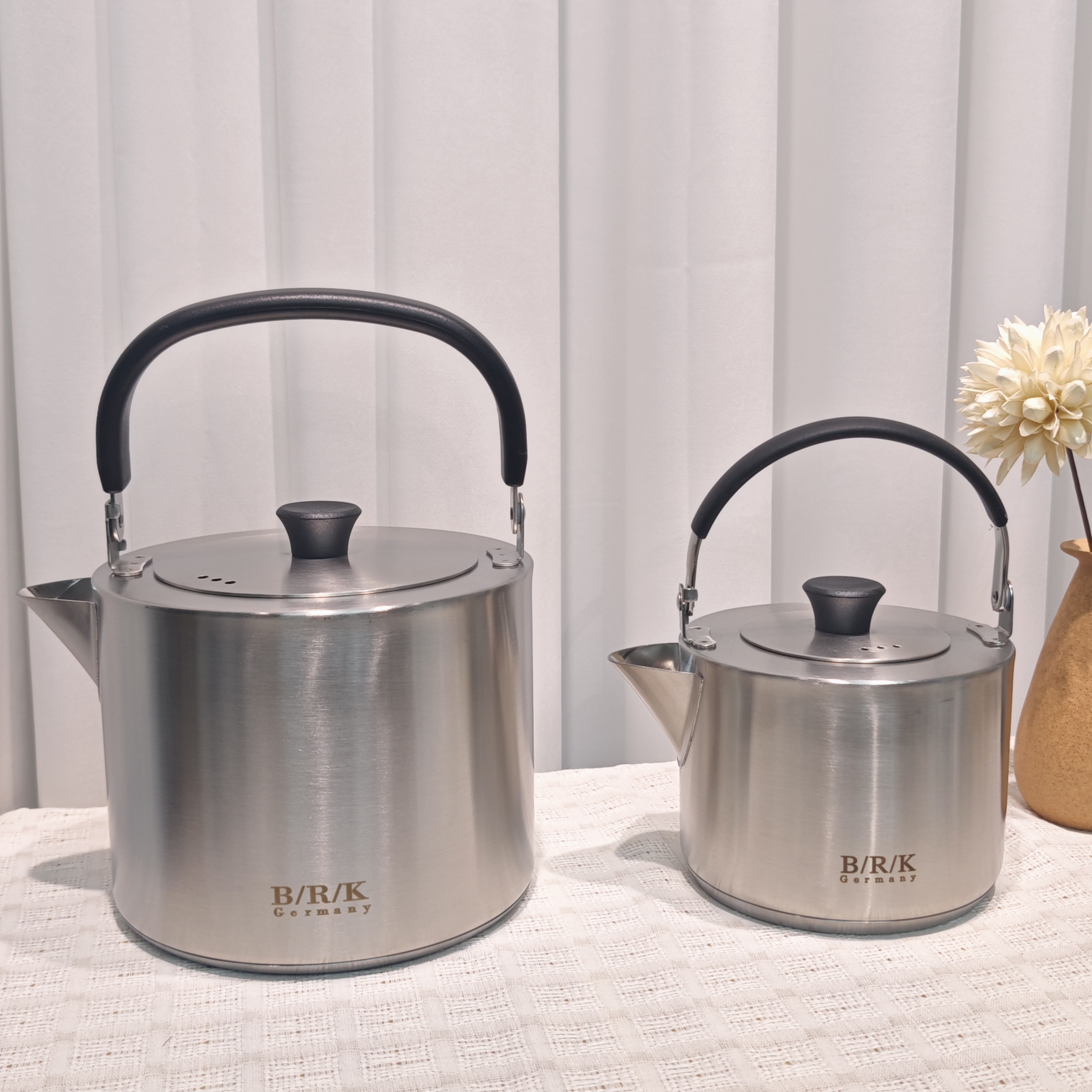 BR克家烧水壶冲茶壶咖啡壶带茶漏316不锈钢复合底加厚出口原单