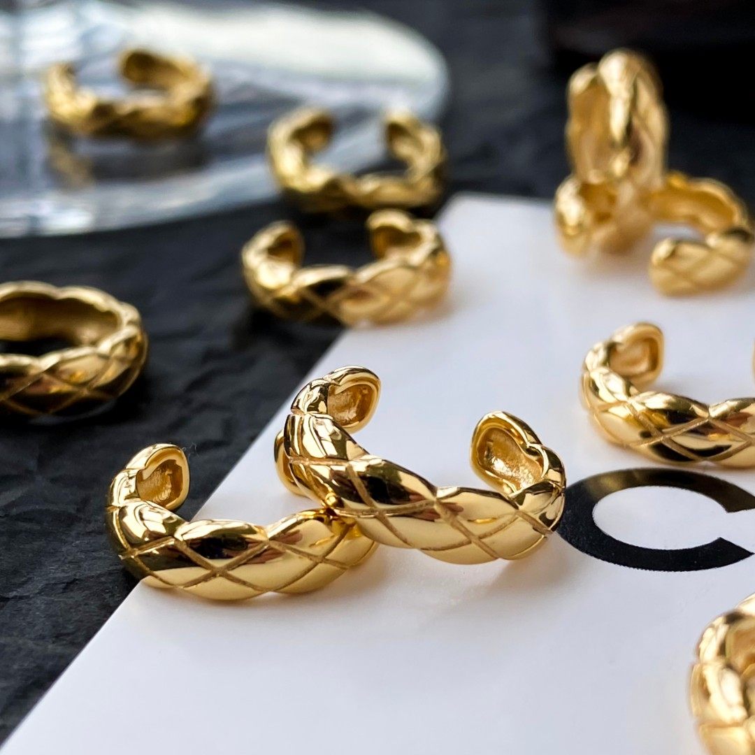 925银耳饰 小香耳骨夹网格时尚欧美小众简约耳骨耳夹简约轻奢百搭