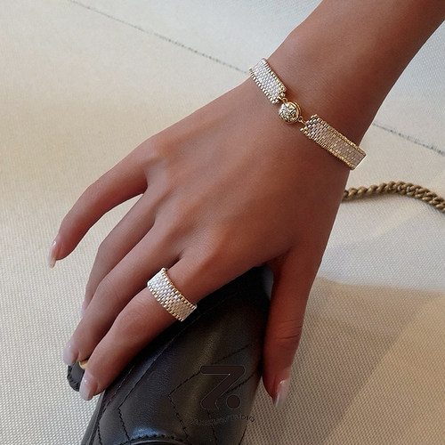 【浮光】手链日本进口串珠手工编织八芒星磁吸手表链戒指指环原创