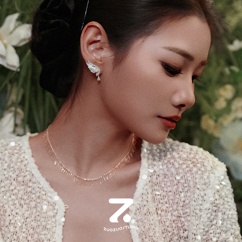 纯银流苏麦穗项链女配饰夏天轻奢高级感2025新款爆款抽拉式锁骨链