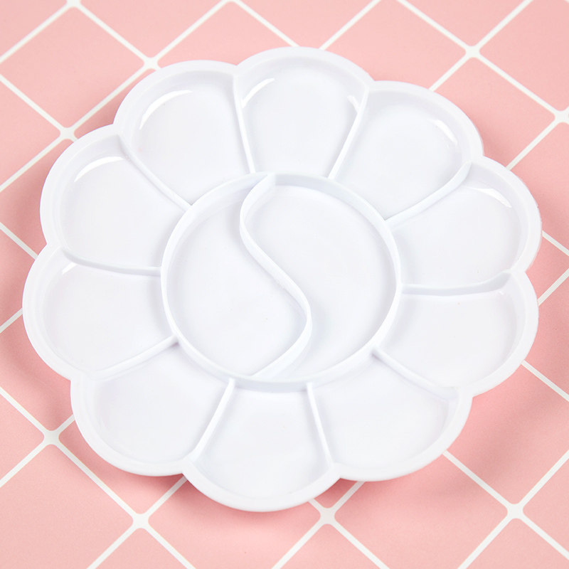 儿童绘画美术颜料梅花调色盘碟幼儿园学生专用水彩水粉画盘颜料盘