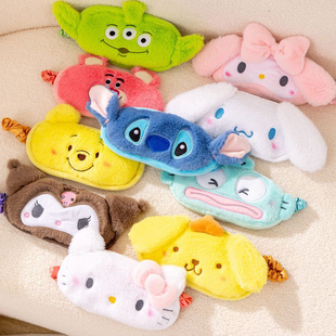 柔软毛绒眼罩可爱小熊卡通少女心情侣睡眠遮光不压眼助眠眼罩学生