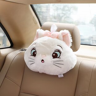 可爱卡通玛丽猫汽车头枕车载腰靠垫抱枕午睡枕可拆洗午睡趴枕套萌
