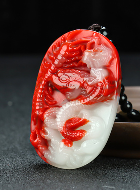 和田玉彩玉五毒手把件鸡血玉蜈蚣蜘蛛蟾蜍蝎子蛇百毒不侵挂件把件