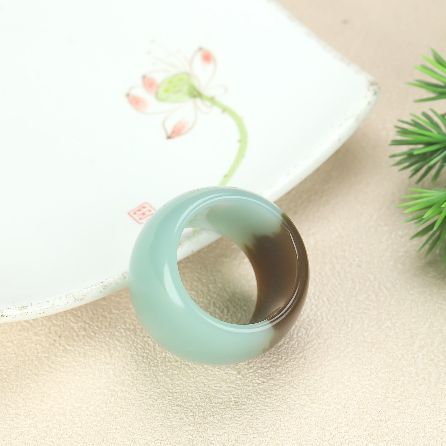 新疆和田玉扳指糖青玉文玩指环且末糖复古宫廷大拇指指环玉石戒指