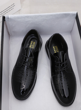 夏季青年系带西装伴郎黑色新郎商务正装学生休闲工作皮鞋男结婚鞋