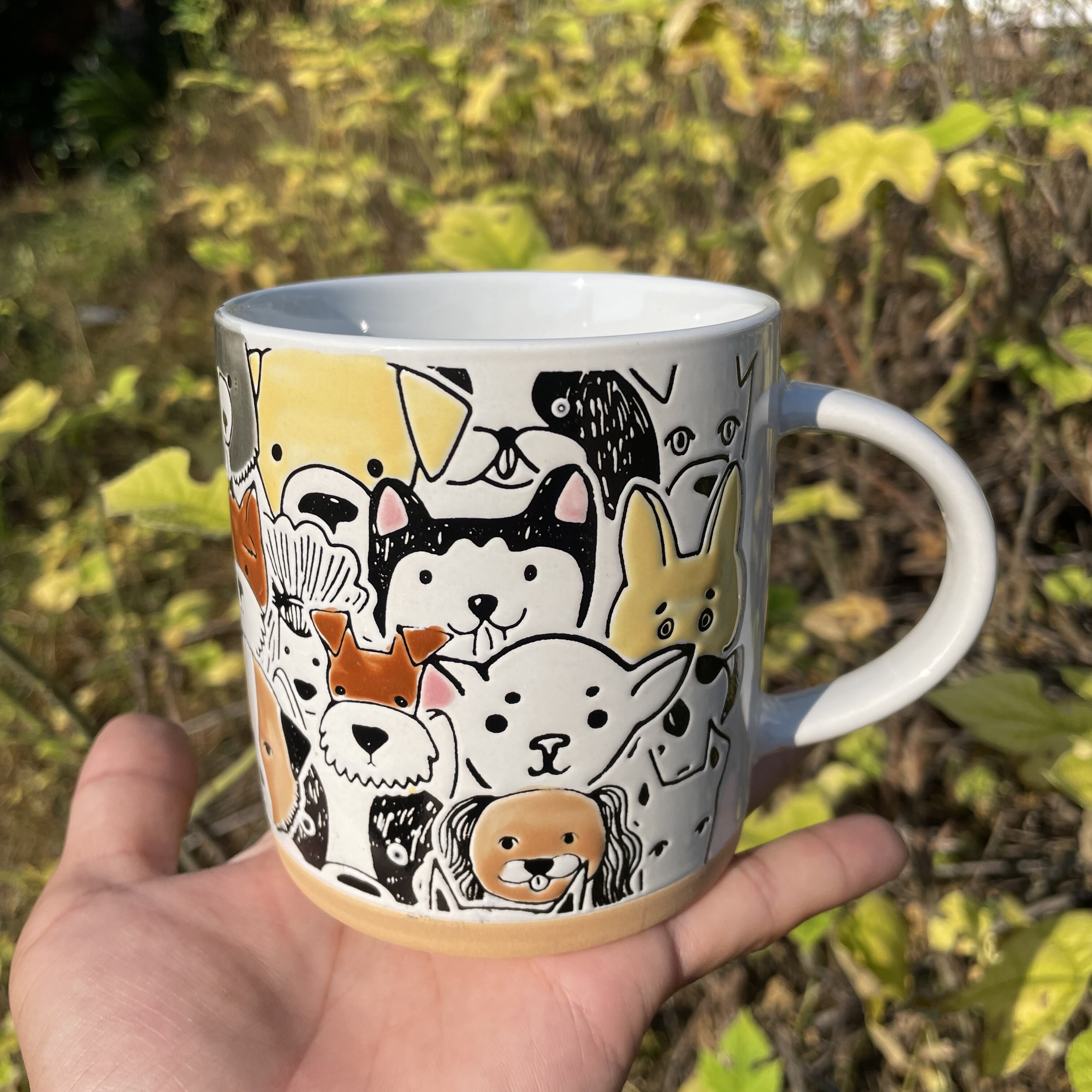 卡通大容量可爱狗子手绘陶瓷马克杯家用水杯办公室牛奶杯子咖啡杯