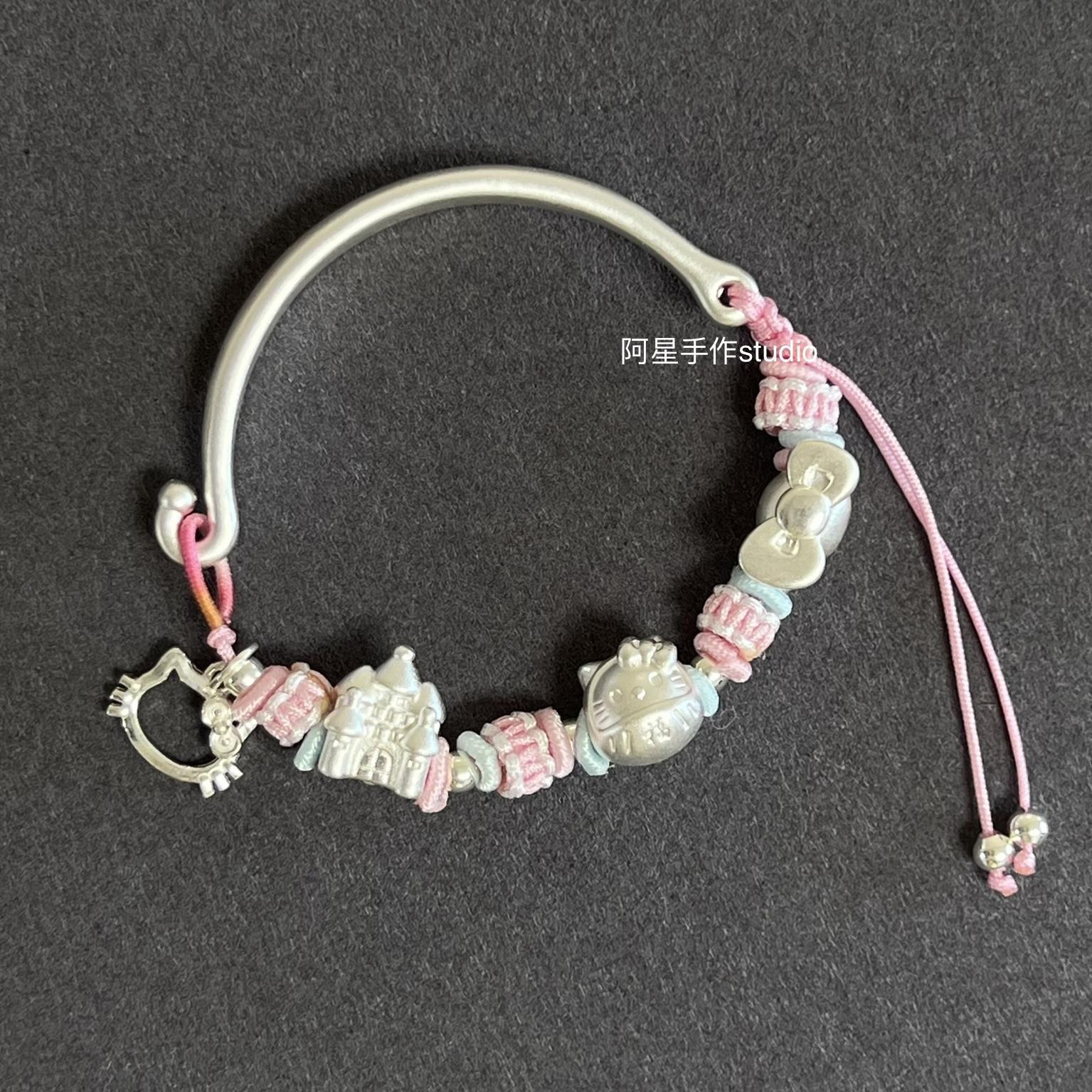 阿星手作足银三丽鸥手链纯银礼物