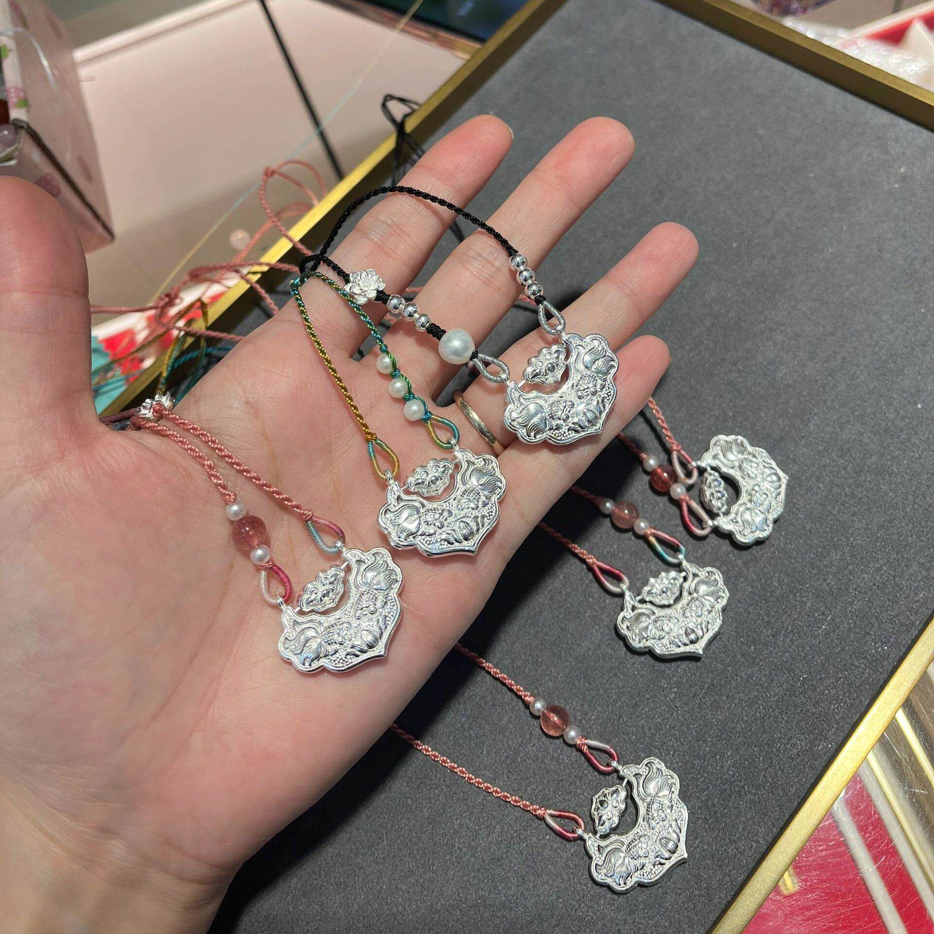 阿星手作足银锦鲤锁包国风项链
