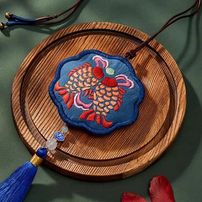 八宝车挂件平安符刺绣手工diy