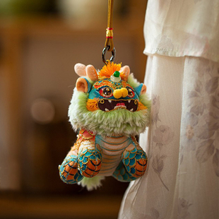 水麒麟车挂件平安符刺绣手工diy材料包国潮风车内挂饰礼物送男友