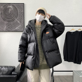 假两件连帽衣外套男港风休闲羽绒大码PU皮衣M5116P100，男装棉衣，星座1109-2