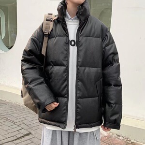 新款加厚宽百搭棉衣PU皮冬季潮牌棉服外套冬季潮面包服C217P70图片