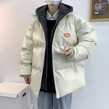 2023冬季新潮保暖加厚假两件连帽男休闲宽松PU皮棉衣M5116P110，男装皮衣，星座1109-2