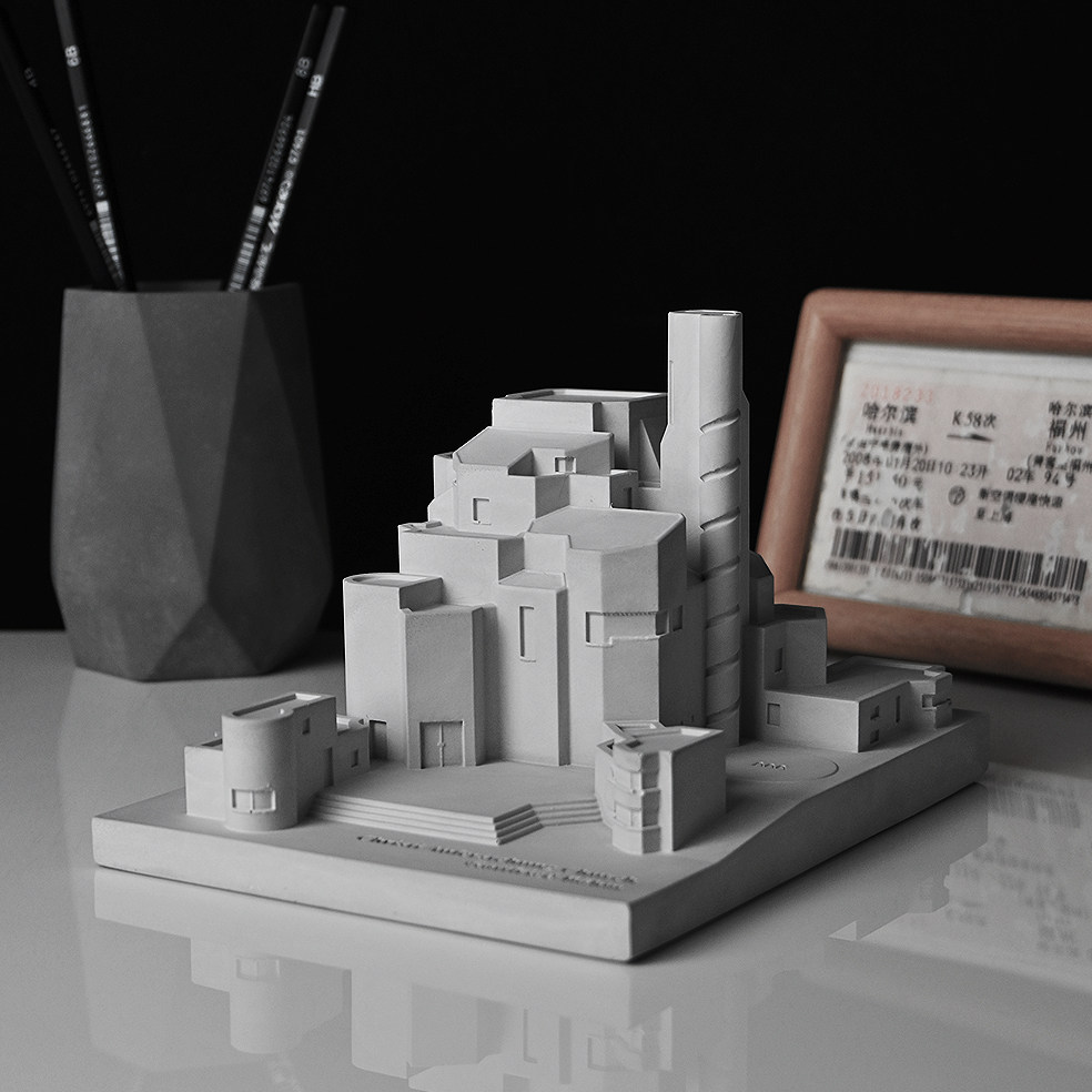 经典建筑作品科隆复活教堂混凝土模型简约客厅装饰桌面艺术摆件
