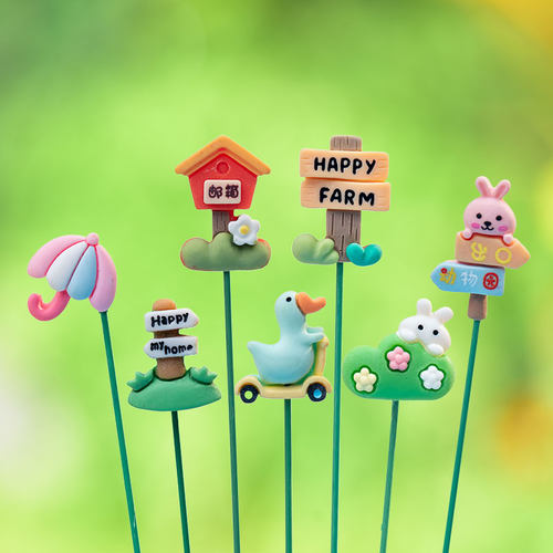 趣玩园艺微景观材料路牌路标插件