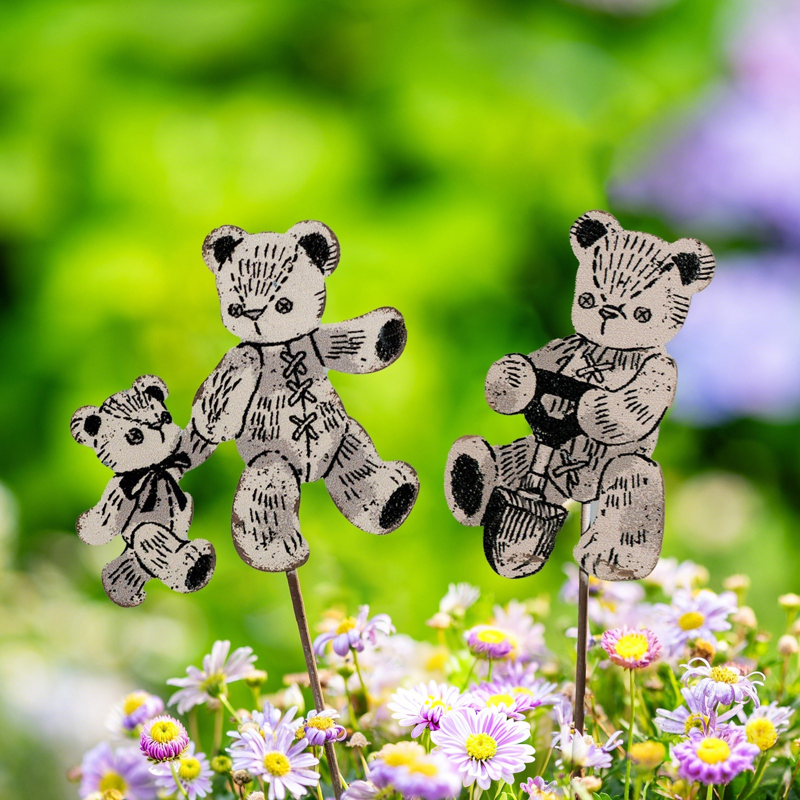 铁艺复古小熊插牌花园杂货园艺装饰花插户外庭院阳台花园花盆装饰,家居饰品,户外/庭院摆件,淘宝优惠券,粉丝福利购,淘宝优惠卷