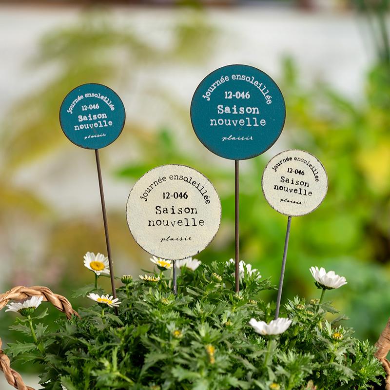 阳台装饰布置圆形铁艺户外小花插