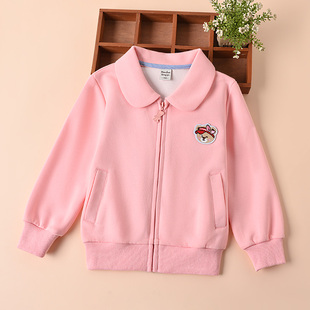 女童外套春装2026新款儿童休闲运动上衣女孩纯棉卫衣洋气夹克开衫