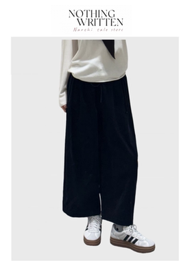 【现货】Nothing Written Narchi休闲版型灯芯绒桶形长裤藏青色