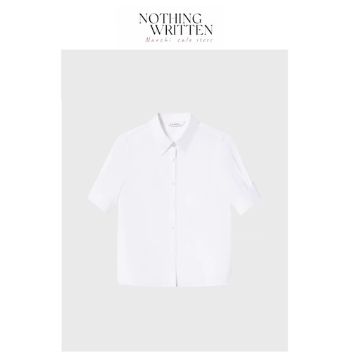 【现货】Nothing Written Narchi简约百搭短袖衬衫翻领上衣女衬衣