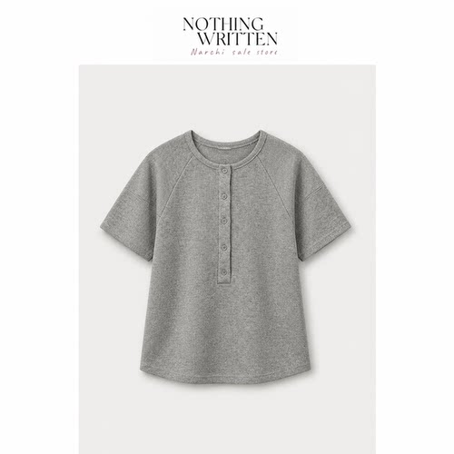【现货】Nothing Written Narchi亨利领上衣POLO衫短袖夏季