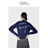 Narchi羊毛混纺字母双拉链针织开衫 Written Nothing 毛衣 现货