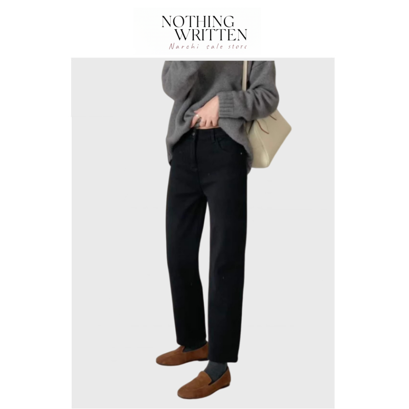 【现货】Nothing Written Narchi南瓜刺绣加绒牛仔烟管裤直筒裤女,女装/女士精品,大码裤装,淘宝优惠券,粉丝福利购,淘宝优惠卷