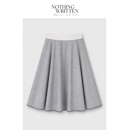 【现货】Nothing Written Narch廓形棉涤色织格纹中长款A字半身裙