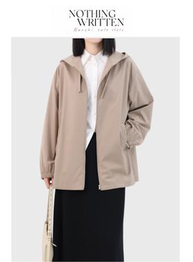 【现货】Nothing Written Narchi连帽风衣外套女宽松休闲百搭夹克