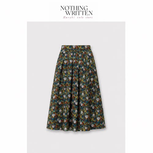 【现货】Nothing Written Narchi田园法式油画印花A字伞裙半身裙