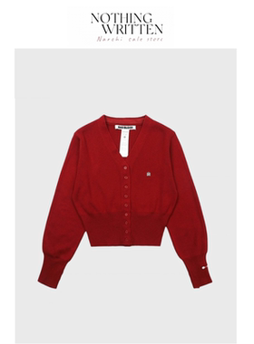 【现货】Nothing Written Narchi美式毛衣针织开衫女显瘦V领毛衫