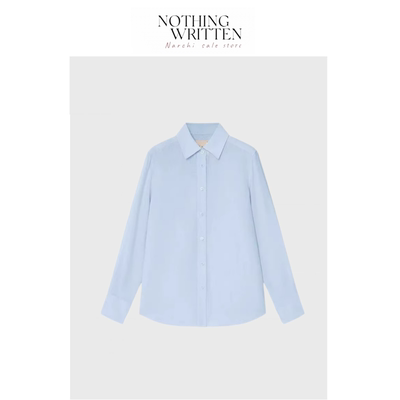 【现货】Nothing Written Narchi简约百搭polo领衬衫宽松长袖衬衣