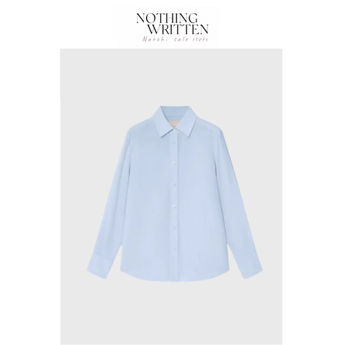 【现货】Nothing Written Narchi简约百搭polo领衬衫宽松长袖衬衣