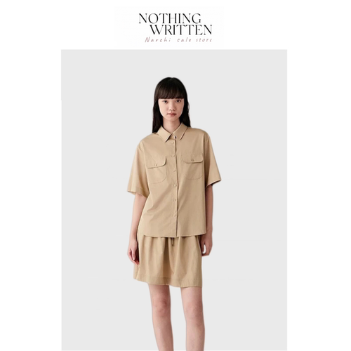 【现货】Nothing Written Narchi工装风短袖衬衫抽绳短裙两件套女