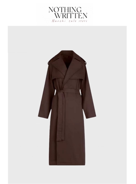 【现货】Nothing Written Narchi复古黑色毛呢大衣中长款保暖风衣