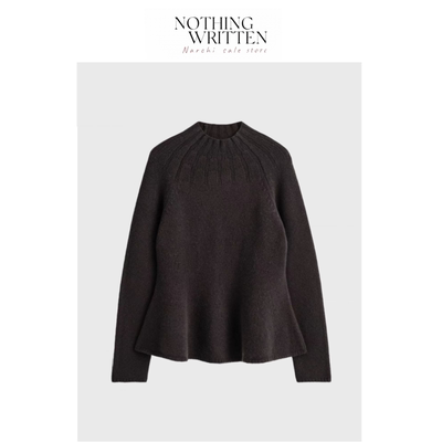【现货】Nothing Written Narchi修身版型荷叶边下摆羊毛毛衣新品