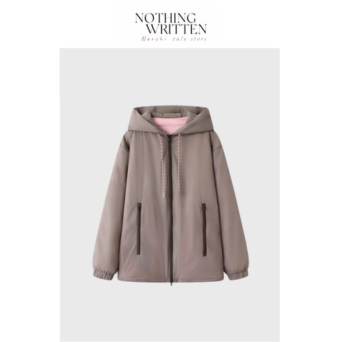 【现货】Nothing Written Narchi简约显瘦抽绳羽绒服宽松连帽外套