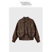 Narchi八奶复古飞行员翻领皮衣夹克外套 Written 现货 Nothing
