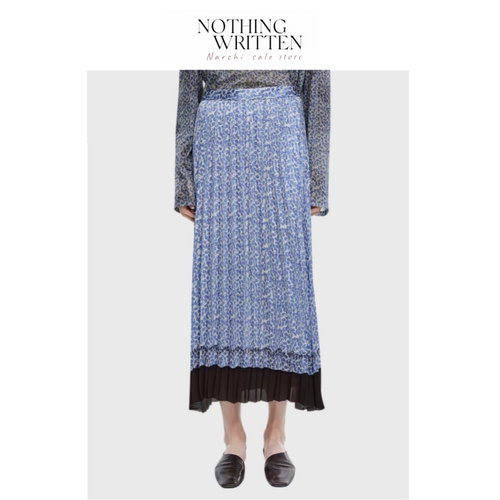 【现货】Nothing Written Narchi拼色下摆印花通勤A型图案半身裙